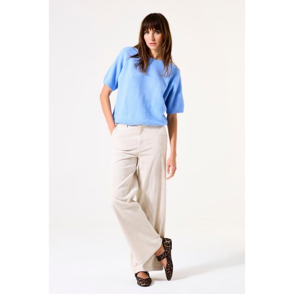 NWT GARCIA KRYSTAL Blue Short Sleeve Pullover Knit - Picture 5 of 9